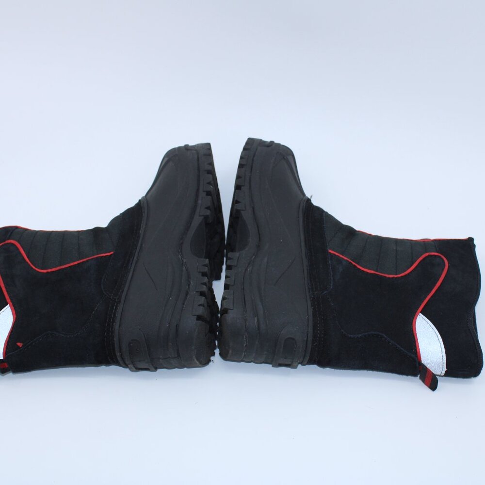 Totes Kids Black With Red Stripe Waterproof Lined Zipper Snow Boots - Picture 5 of 9
